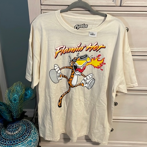 Men’s canvas, Chester cheetah, 🐆flamen, hot, short sleeve T-shirt, XL new - Picture 1 of 4